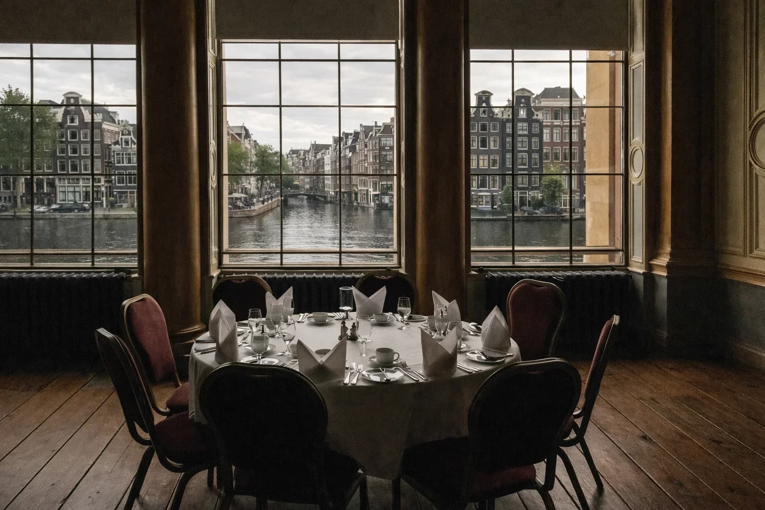 Private dining venue in The Netherlands set for a hosted dinner